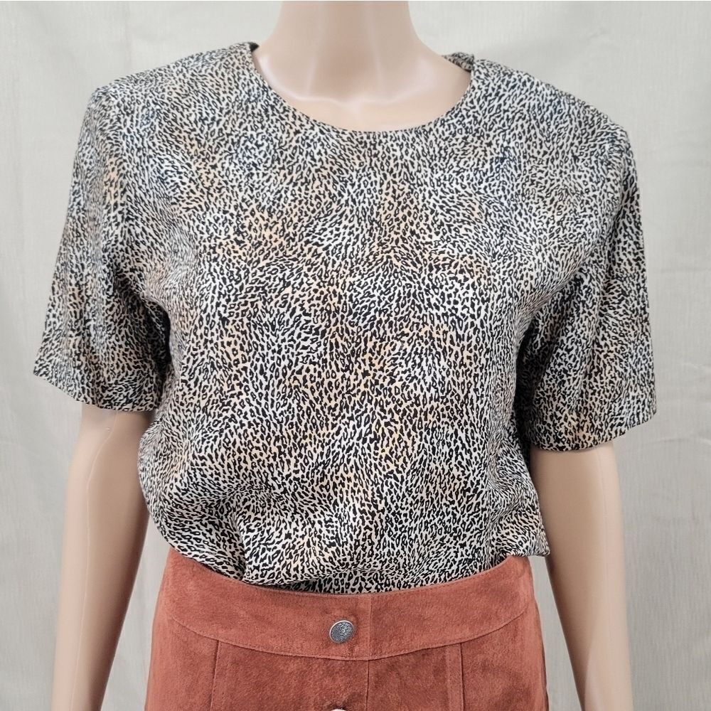 City Girl 80s Leopard Print Blouse, Women's size 4
